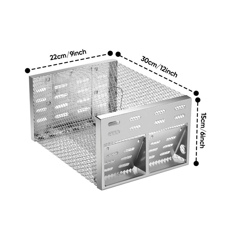 Efficient Automatic Mousetrap with Double-Opening One-Way Door Design Sturdy Net Cage Large Capacity for Indoor & Outdoor Use
