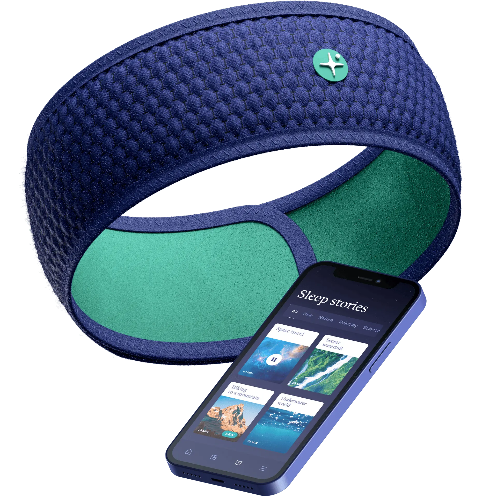 HoomBand | Bluetooth Sleep Headphones | Headband for Sleep, Travel, Meditation | Free Access to Hypnotic Stories and Sounds created by Sleep Experts | Charging Cable Included Adjustable Audio