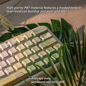 New Roam Freely In Spring Theme 120 Key Pbt Material Keycaps, Cherry High Profile Design, Full Color Heat Transfer, Wear Resistant Anti-Grease