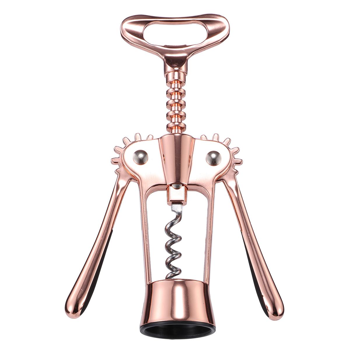 Wing Corkscrew Bottle Opener Godmorn Rose Gold Beer Opener with Wine Pourer, All-in-one Stainless Steel Winged Corkscrew Used in Kitchen Chateau Restaurant Bars