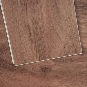 Interlocking Vinyl Tiles, 10 Pcs 5.5mm Thick 7.3in (48x Coverage) Snap-Together Deep Brown Wood Grain DIY Indoor Flooring, Easy Home Decor for Kitchen, Bedrooms