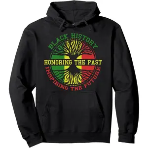 Men's Black History Heritage Graphic Hoodie - Cotton Blend Black Long Sleeve Pullover Regular Fit | Soft & Breathable Fabric, Durable Print, Everyday Comfort, Machine Washable, graphic hoodie casual wear