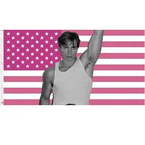 Nicholas Chavez Pink American Flag 3x5Ft Tapestry for Wall Hanging Living Room Bedroom College Dorm Men Cave Durable Banner with 4 Brass Grommets