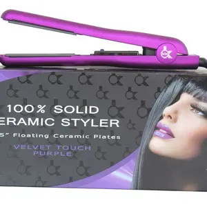 Kor International HSK #20 PURPLE CERAMIC HAIR STYLER 1.25" HAIR IRON STRAIGHTENER