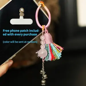 Eastern Handmade Phone & Bag Charm with Free Phone Patch Heartfelt Gift Tassel Beads & Bells for Phones and Bags Versatile Accessory