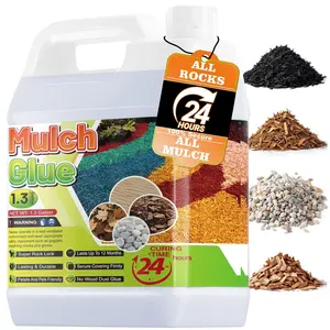 Mulch Glue for Landscaping - 1.3 Gallon Pea Gravel Glue, -Friendy Stone Sealer, Stabilizer Mulch Adhesive for Pebble, Rubber, Garden Pathway, Landscape, Patio, Direct to Use