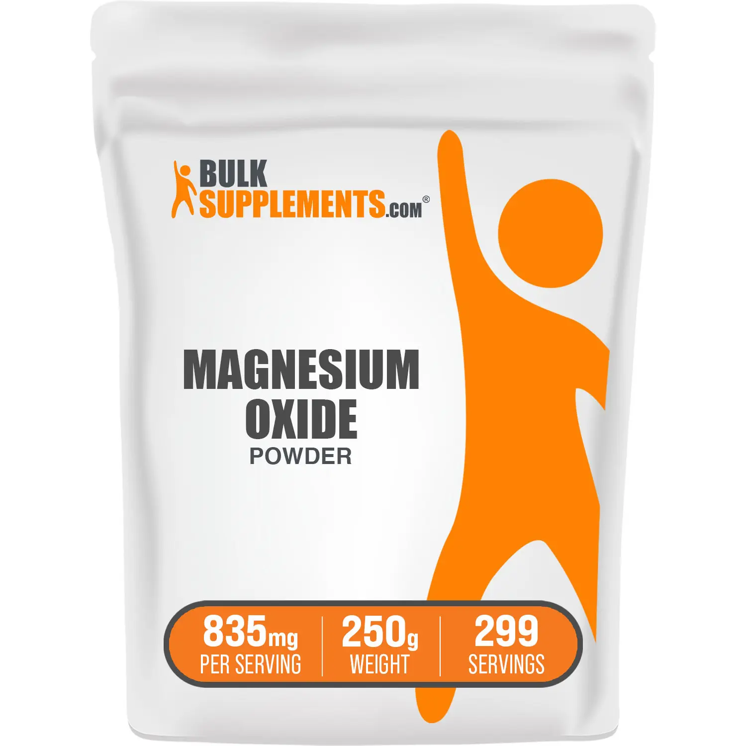 BULKSUPPLEMENTS.COM Unscented, Unflavored, Sugar-Free, Gluten-Free Magnesium Oxide Powder - Adult Dietary Supplement - 835mg Magnesium per Serving - Supports Bones, Nervous System - 100g-1kg Sizes