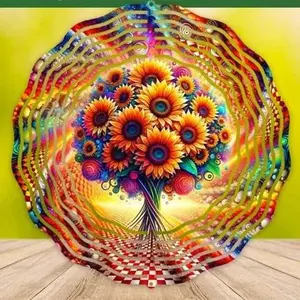 Colorful Flower Tree Wind Spinner 10 inch