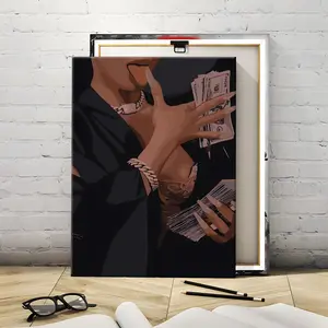 Black Woman With Dollar Wall Art, African Wall Art Black Girl Magic, Bold and Empowering Decor. Poster Artwork