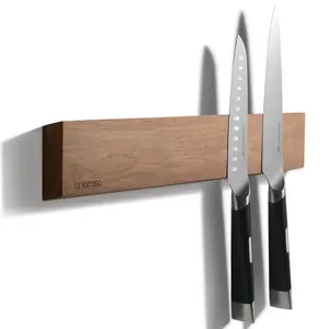 Linoroso Magnetic Knife Holder for Wall 16.5 Inch Acacia Wood –Magnetic Knife Strips Stylish Wall-Mounted Organizer for Kitchen Knives! Gift Must-Have Savingspace