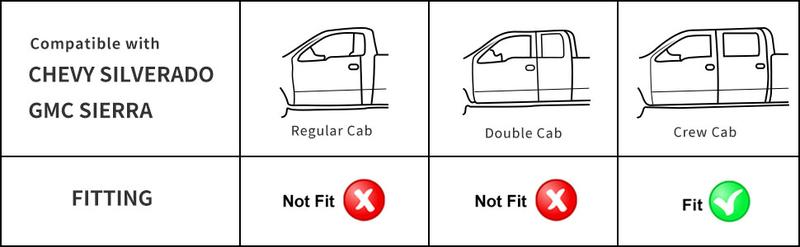 YITAMOTOR Floor Mats Car Accessories for 2014-2018 Chevy Silverado/GMC Sierra 1500 Crew Cab & 2015-2019 Chevy Silverado/GMC Sierra 2500HD 3500HD, Non-Toxic TPE, Car Accessory for All Weather Use Truck Protector