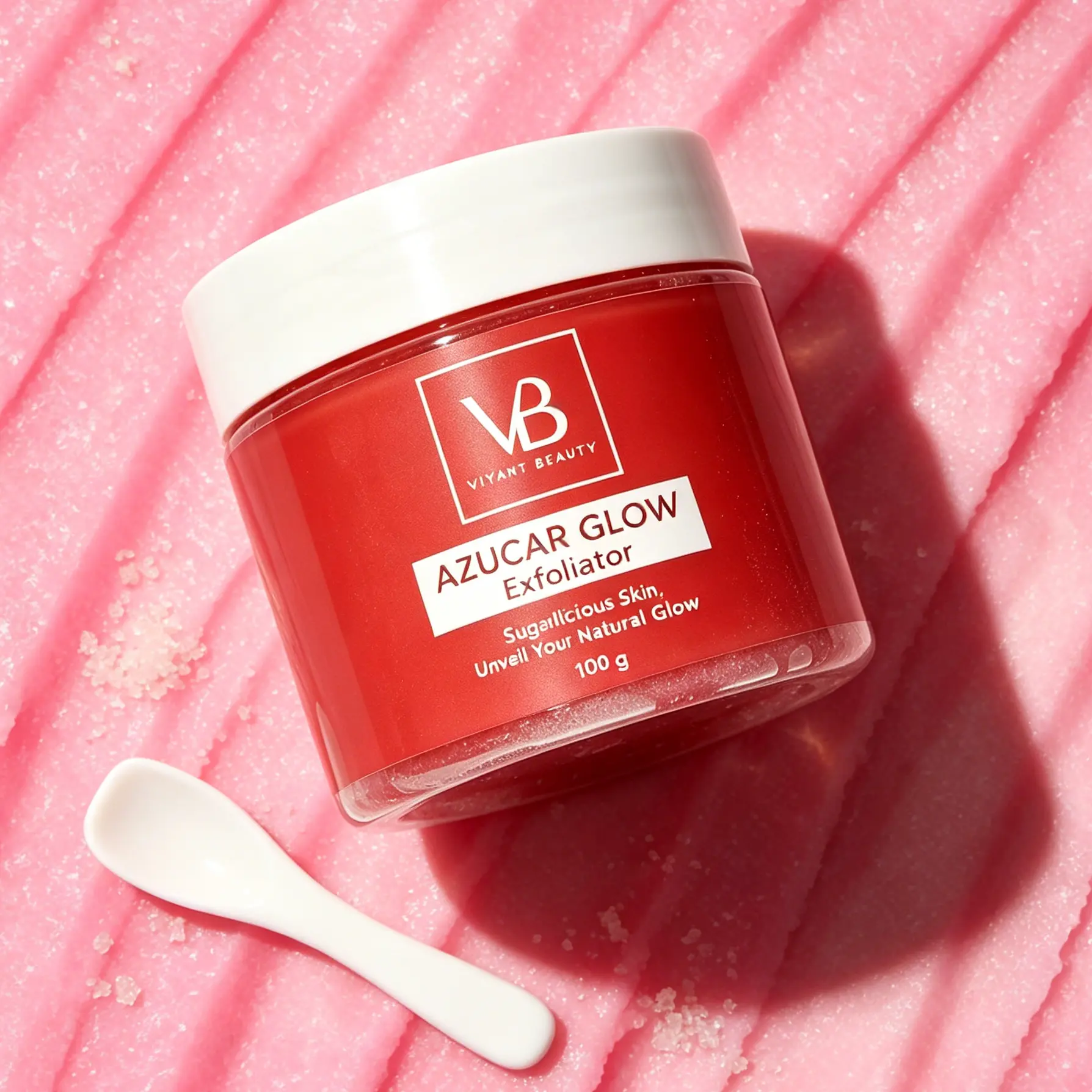 VB BLANQUEACULOS AZUCAR GLOW Sugar Scrub, Radiant Brightening Exfoliant, Hydrating Facial Cleanser for Smooth Skin, 100g Daily Use