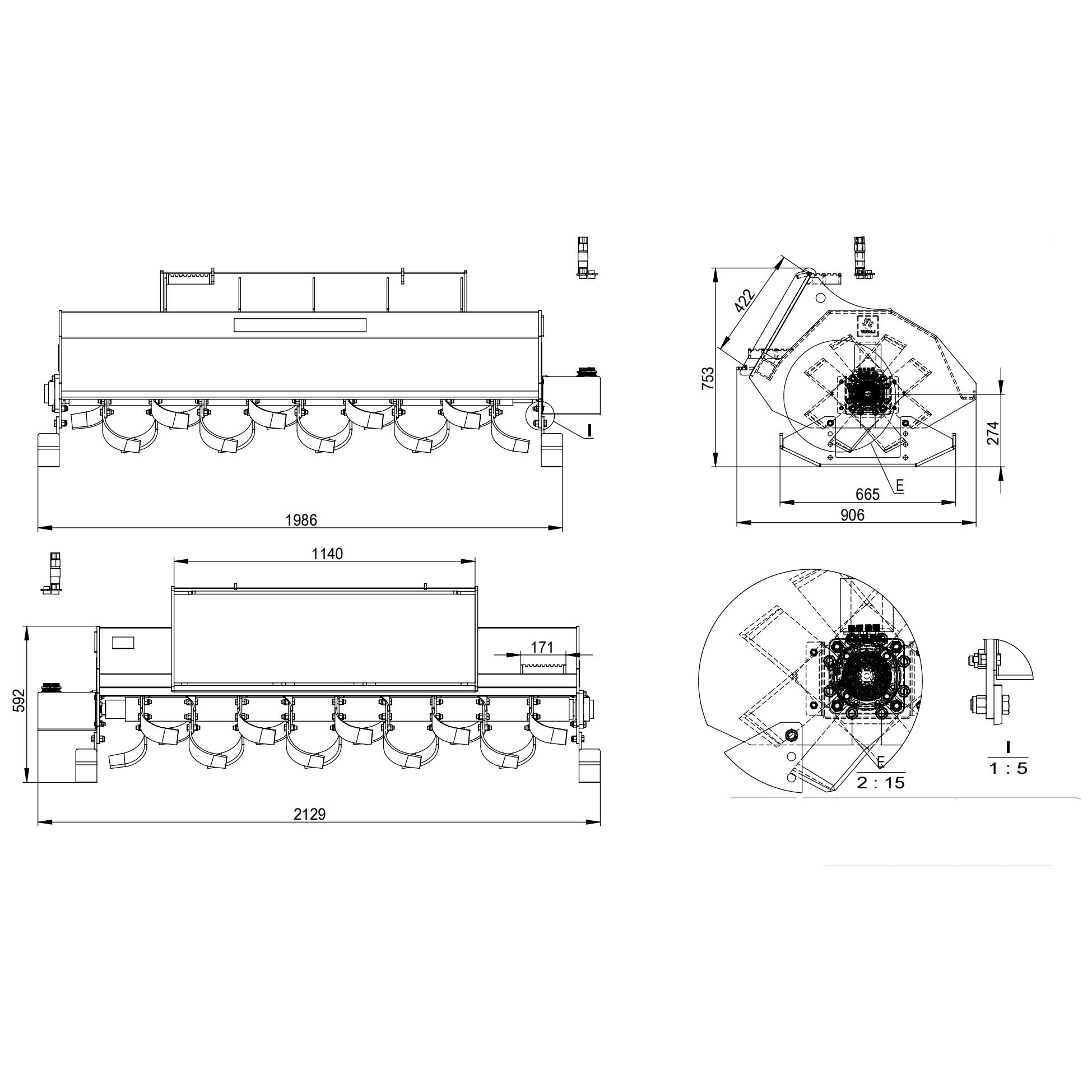 Landy Attachments 72" Skid Steer Bi-Directional Driven Rotary Tiller Attachment