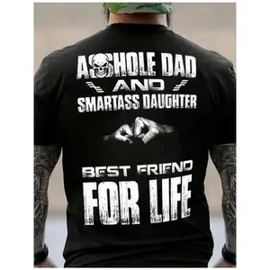 Assh0le Dad and Smartass Daughter Best Friend For Life Shirt, Top Menswear, Cotton Tee Shirt Casual Streetwear, Sweatshirt, Underwear Tshirt, Streetwear Human,Men's Casual Crew Neck T-Shirt, Menswear, Tops,Gift for Husband, Unisex