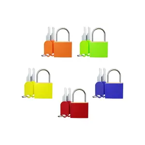 5Pcs Small Locks with Keys, Multicolor Luggage Locks ABS Plastic Covered Copper Keyed Padlock for Suitcase, Backpack, Gym Locker, Jewelry Box