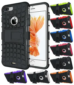 Nakedcellphone Grenade Grip Series Compatible with iPhone 8 Plus Case, Hybrid Cover with Kickstand Viewing Stand for Apple iPhone 7 Plus