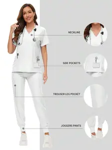 Scrubs Women Nursing Beauty SPA Scrubs Pet Clinic Store Veterinary Dentistry Work Clothes Set High-Quality Nurse Scrub