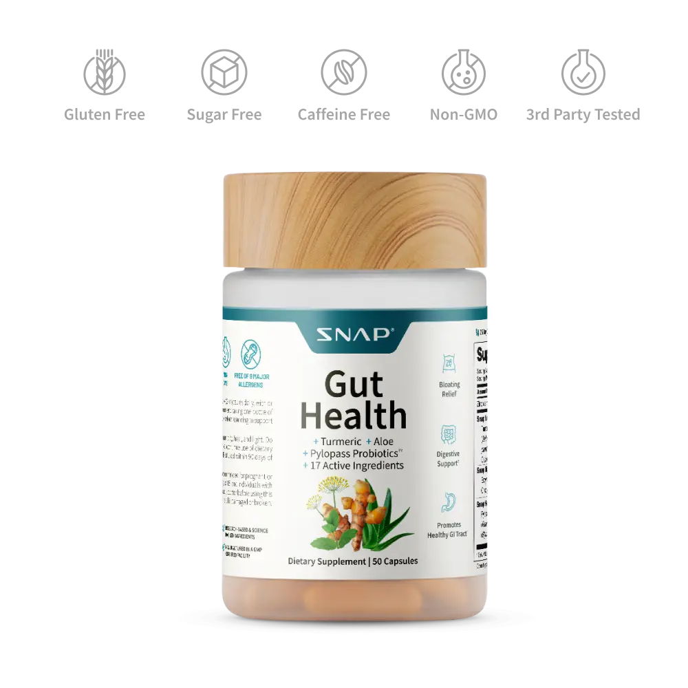 Snap Supplements - Gut Health - 30 Servings - Natural Supplement Capsules Edible...
