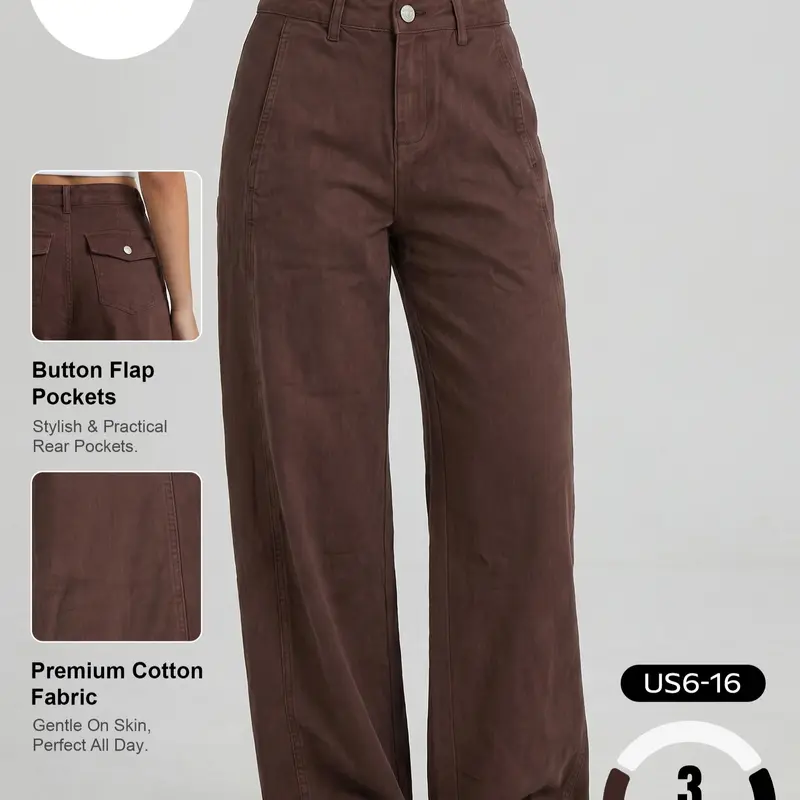 Katch Me Chic Women's Versatile High Waist Wrinkle-Resistant Wide Leg Jeans, Durable Skin-Friendly Cotton Loose Trousers, Classy Stretch Women's Bottom, Streetwear Outfits #TikTokMadeMeBuyIt #ComfyOutfit #WideLegJeans #Stretchy #StreetStyle
