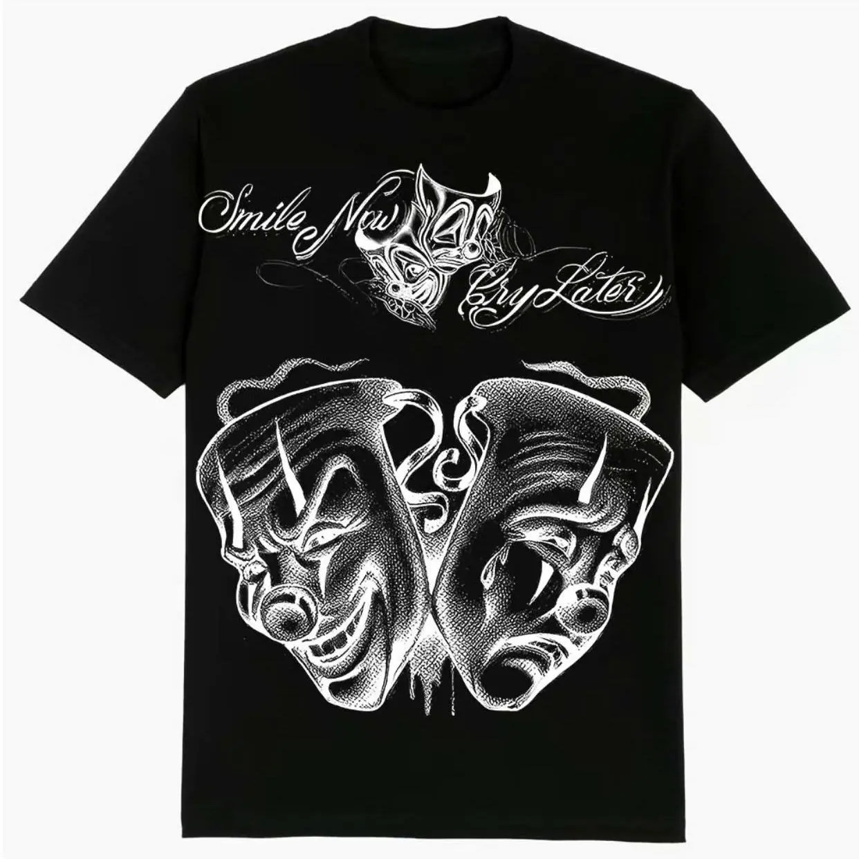Smile Now Cry Later T-Shirt, Chicano Art Lowrider Graphic Tee, Retro Streetwear for Men & Women