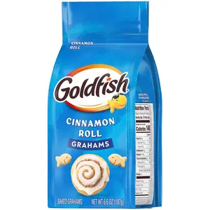 Goldfish Grahams Cinnamon Roll Baked Crispy Snack Crackers, 6.6 Oz Bag