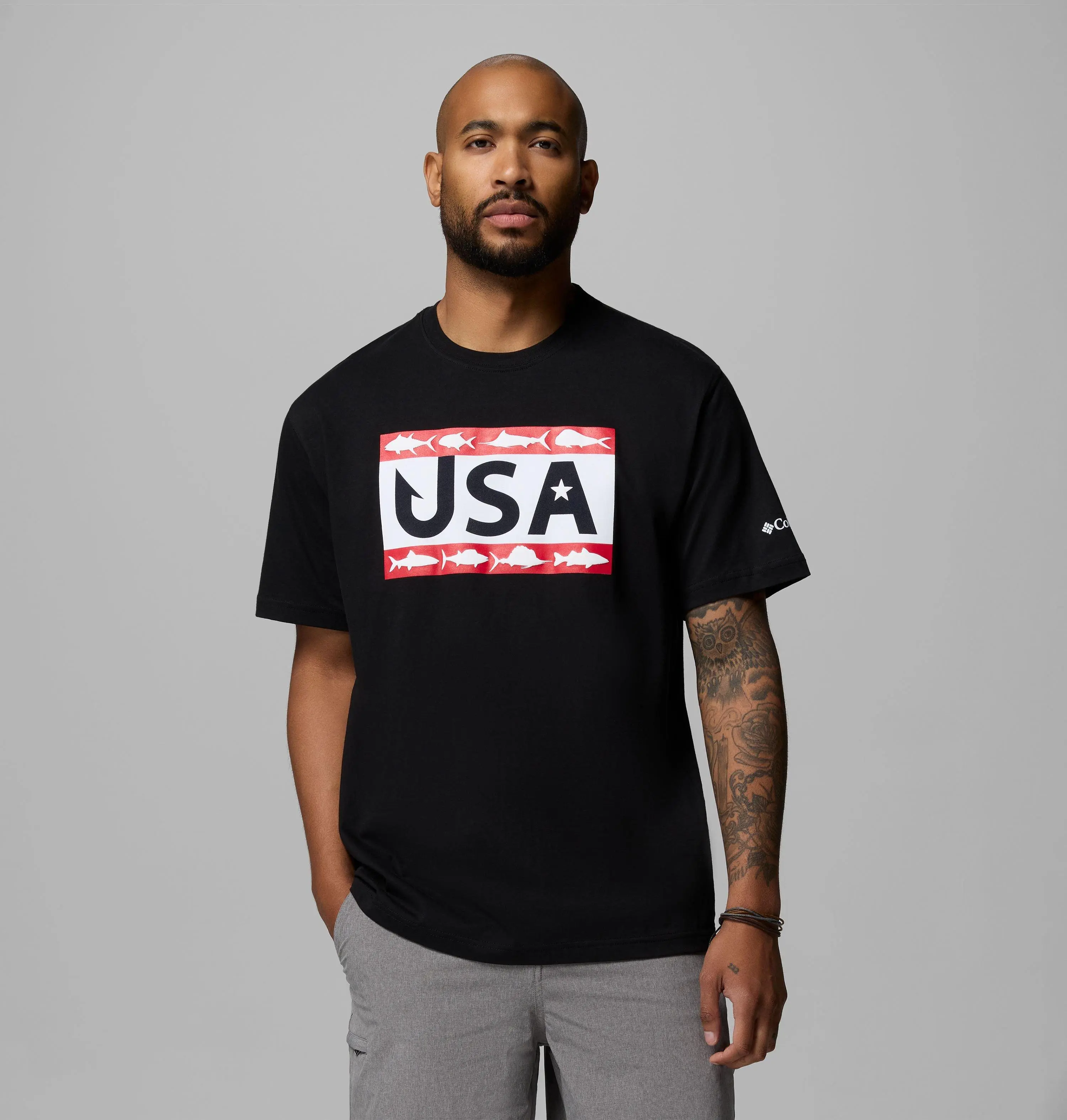 Men's PFG Silver Bank Americana Hook Flag T-Shirt