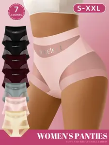 Women's High-Waisted Underwear Set, Soft Breathable Fabric, Comfort Fit Design, Ideal for Daily Wear, Sizes S-Xxl Available, High Waisted Briefs