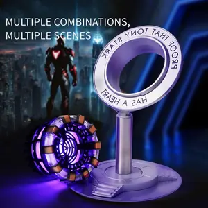 Rechargeable Arc Reactor Desk Lamp with Heart Design Multi-color Touch Control Superhero Light Eco-Friendly Home Decor Perfect Christmas Gift for Him