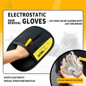 Pet hair remover Electrostatic gloves Two-way brush sticky hair remover Cat hair dog hair glover Grooming Removal Cleaning