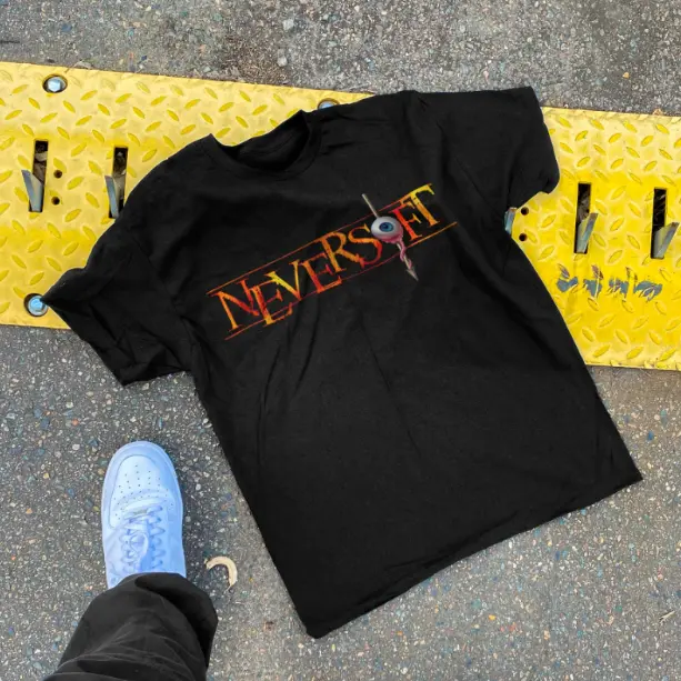 2000s 'NEVERSOFT' BLACK PROMO T-Shirt, Gaming Tee, Gifts Shirt, Unisex Vintage Graphic Tees Gothic Grunge Y2k Emo Scene Amity Affliction Style Clothes Men Women Streetwear