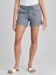 Marty Women’s Convertible Cargo Shorts, Relaxed Fit Roll-Cuff Shorts with Drawstring Waist and Utility Pockets