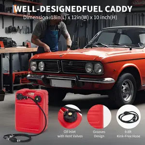 Portable Marine Fuel Tank 12L – Durable Plastic Boat Gas Tank with Hose, Oil Volume Gauge, Deep Handle – Easy-Carry Storage for Outboard Motors, Tractors, Sedans – Automotive Replacement Solution