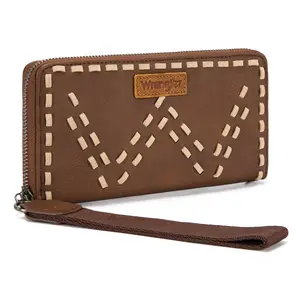 Wrangler Western Stitch Zip Around Wristlet Wallet for Women