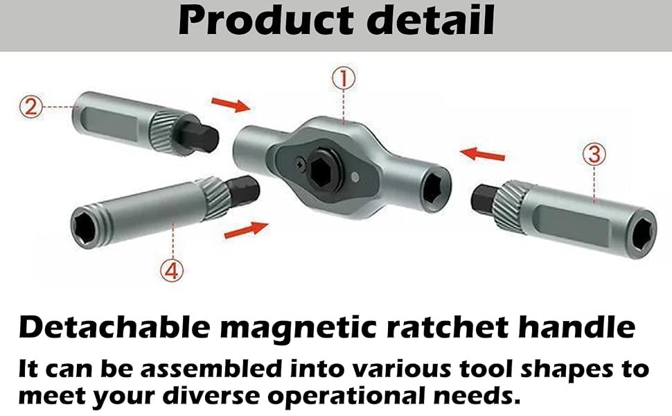 24 in 1 Magnetic Screwdriver Set, DIY Ratchet Screwdriver Kit with Multi-Functional Detachable Handle and 24 Pcs S2 Steel Bits for Furniture, Electronics, Bikes, Portable Screw driver Tool Kit