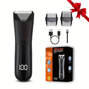 Men's USB rechargeable electric hair clipper Men's body hair trimmer - ceramic blade electric shaver suitable for face, arms, legs, armpits, and personal areas low noise Suitable for both home and travel Portable hair trimmer