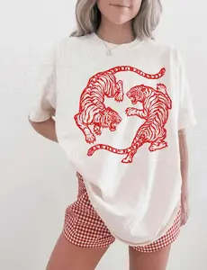 Comfort Colors Japanese Tiger Tattoo Shirt, Vintage Art Graphic Tee, Retro Tiger Lover Gift, Unisex Top