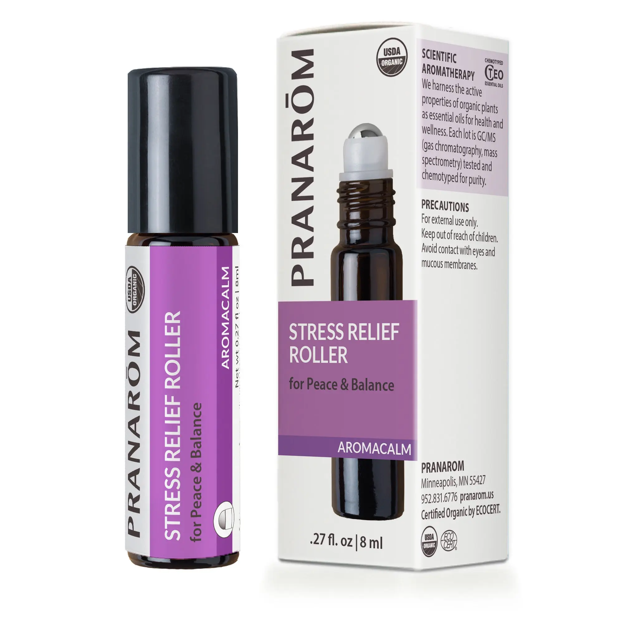 Pranarom Aromacalm Stress Relief Roll-On – Bio | Organic Calming Aromatherapy Roller for Daily Wellness