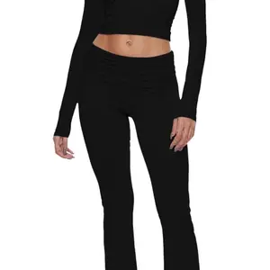Cozy Long Sleeve Set with Fold Over Pants - 2 piece set - Women’s comfy clothing