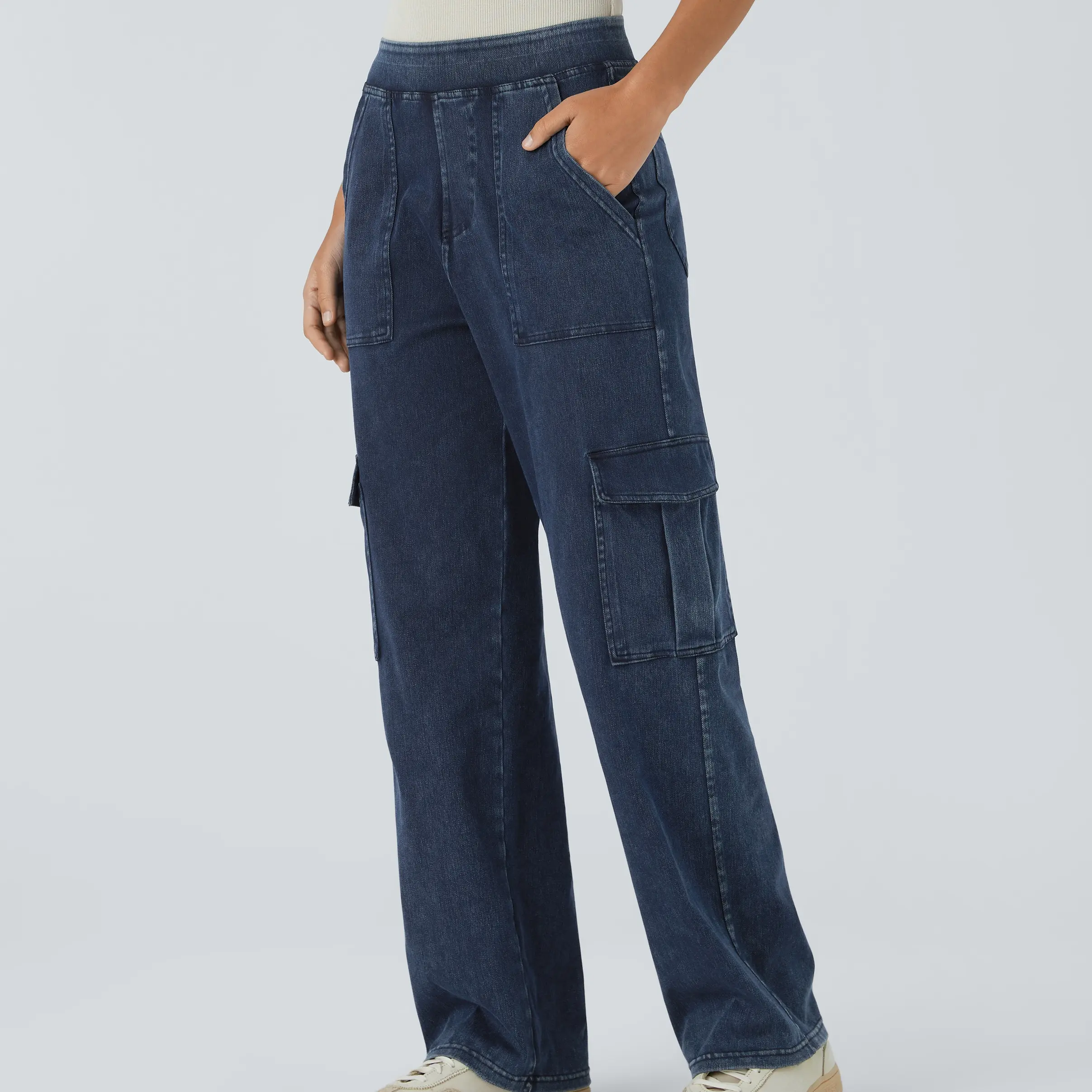 Washed Denim Navy Blue