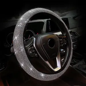 Shiny Diamond Steering Wheel Cover, Full Drill Crystal Embellished Car Steering Wheel Decoration, Automotive Accessories