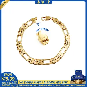 [Free 3-Day Shipping] 14K Gold-Plated Figaro Chain Bracelet for Men - 9mm/10mm Wide, 7.5"/8.5" Italian-Style Cuban Link, Tarnish-Free Nanotech Coating, Hip Hop Streetwear, Minimalist Layering Jewelry, Gift for Him