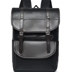 New Retro Backpack, British Style Soft Leather Bag, Large Capacity Business Casual Backpack, Waterproof Durable Student Commuter Bag, Backpack For School, Casual Daypack Backpacks