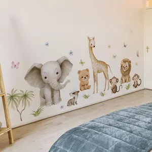 Cartoon Animal Pattern Wall Sticker, 4 Counts/set Self Adhesive Wall Decal, Wall Art Decorative Sticker Funny Stickers for Home Bedroom Living Room