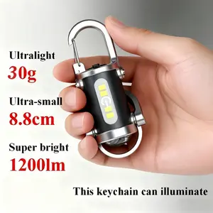 Mini Keychain Flashlight Rechargeable  ,Super Bright,800 Lumens EDC Mini Flashlights, COB Keychain Work Light Flashlights  6 Light Modes, Bright Mini Keychain Light for Walking, Searching ,camping and Hiking boyfriend best gift