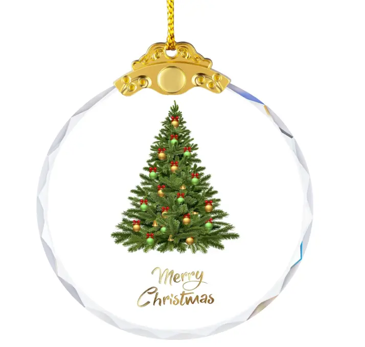 Christmas 2024 Crystal Decoration Hanging Ornament, Shiny Decor Ornament Decoration for Christmas Tree, Crystal Home Decor Xmas Gifts (Christmas Tree)