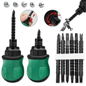 Multifunctional Mini Phillips Cross Screwdriver, Magnetic, Extendable Dual Purpose Household Short Handle Screwdriver