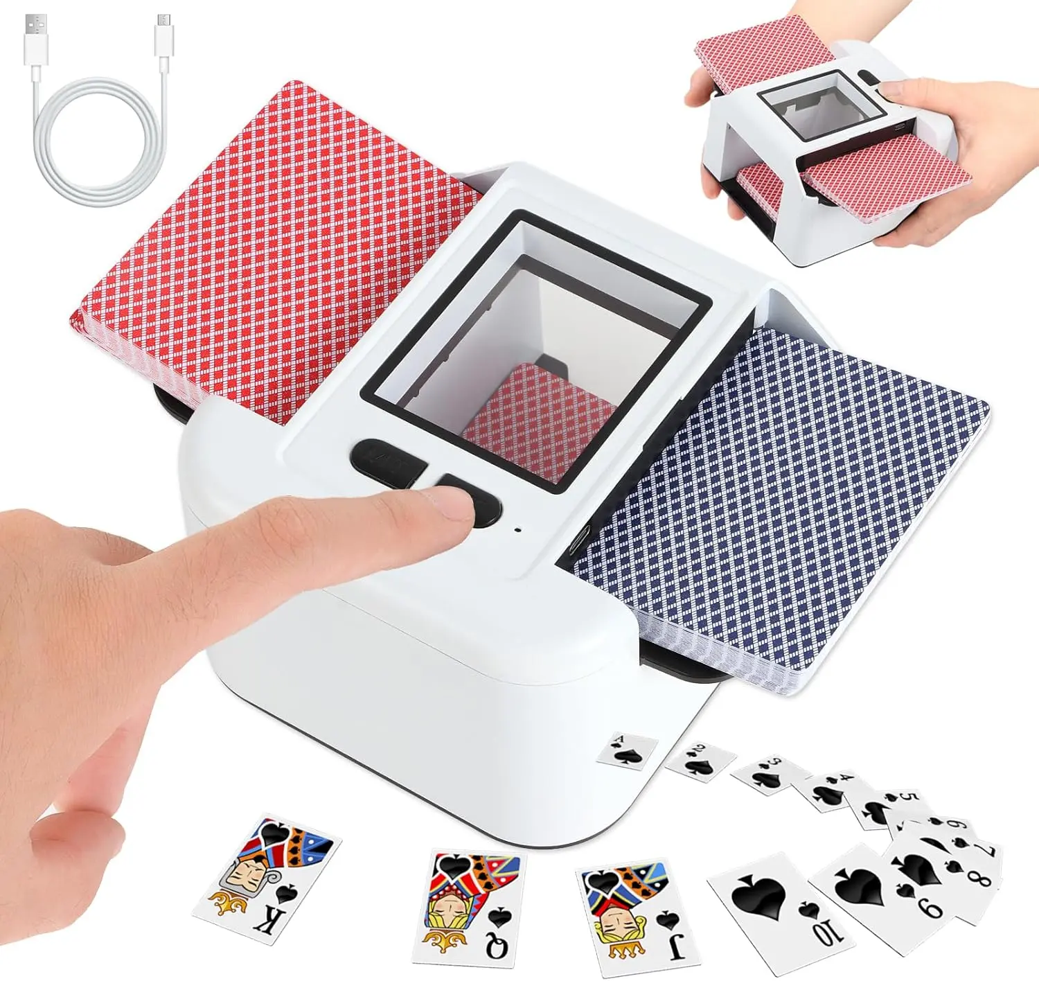 Automatic Card Shuffler for 1-2 Decks, Dual Mode Card Shuffler and ...