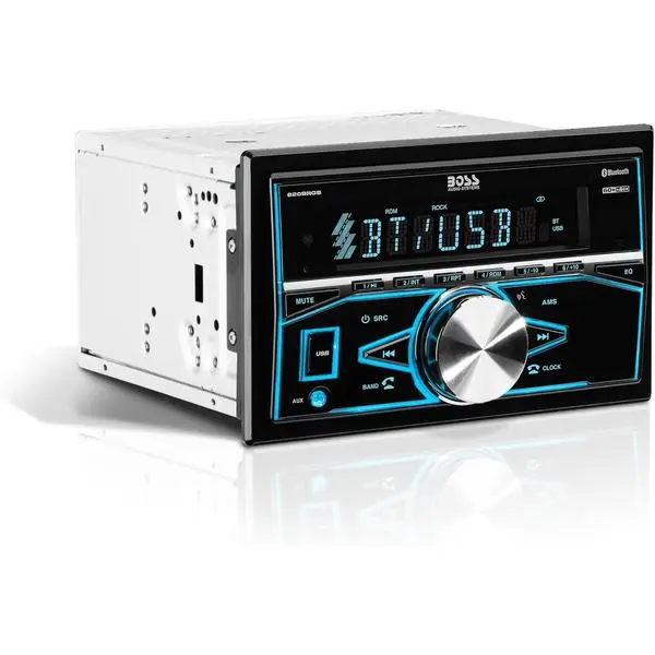 BOSS Audio Systems 820BRGB Car Stereo - Double Din, Bluetooth, No CD DVD Player, AM/FM Radio Receiver, Multi Color Illumination, Aux in, USB