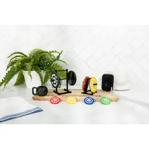 Drink Armor Bundle Gym Coasters Set | Funny Weight Plate Gym Coasters, Squat Rack Coaster Holder, Kettlebell Protein Scooper & Ice Cube Mold