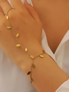 Trendy Leaf Necklace Set, Unique Chain Bracelet & Simple Jewelry Collection, Perfect for Daily Wear & Parties, Women's Accessory